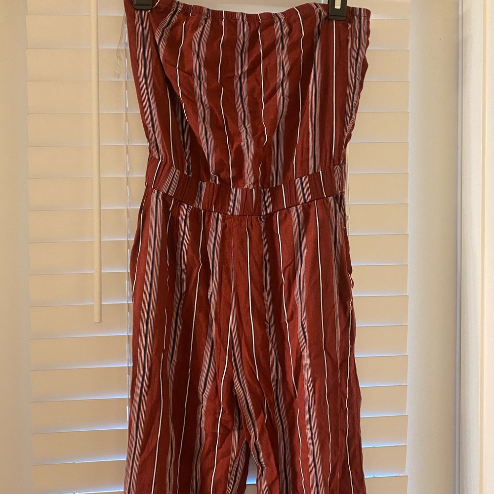 Strapless Maroon Jumpsuit